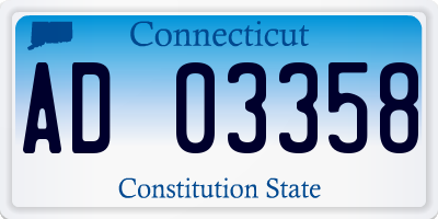CT license plate AD03358
