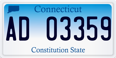 CT license plate AD03359
