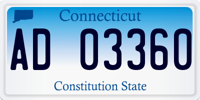 CT license plate AD03360