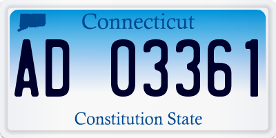 CT license plate AD03361