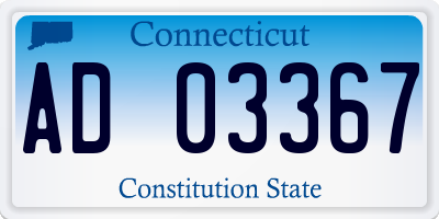 CT license plate AD03367
