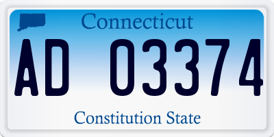 CT license plate AD03374