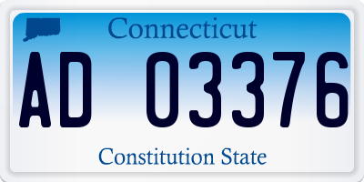 CT license plate AD03376