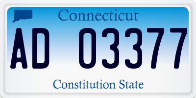 CT license plate AD03377