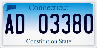 CT license plate AD03380