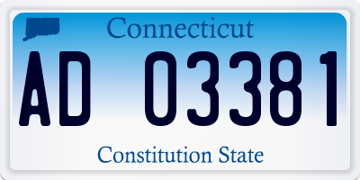CT license plate AD03381