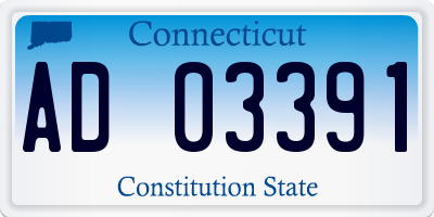 CT license plate AD03391