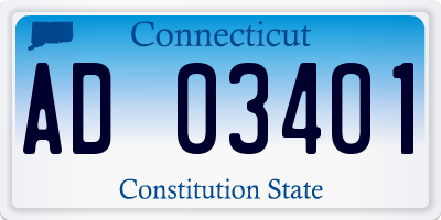 CT license plate AD03401