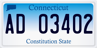 CT license plate AD03402