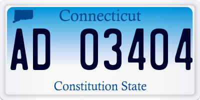 CT license plate AD03404