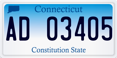 CT license plate AD03405