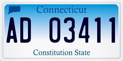 CT license plate AD03411