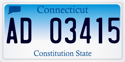 CT license plate AD03415
