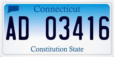 CT license plate AD03416