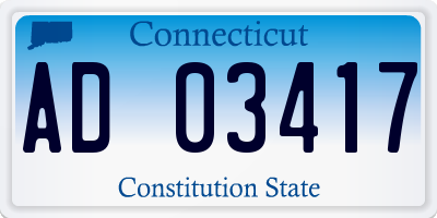 CT license plate AD03417