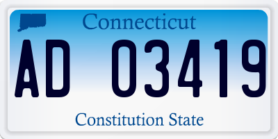 CT license plate AD03419