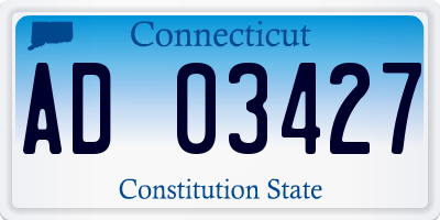 CT license plate AD03427