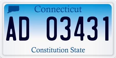 CT license plate AD03431