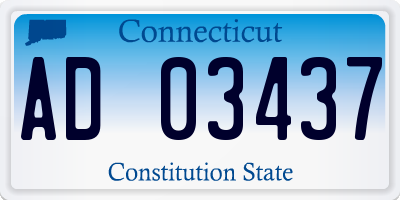 CT license plate AD03437