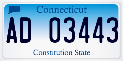 CT license plate AD03443