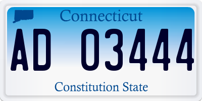 CT license plate AD03444