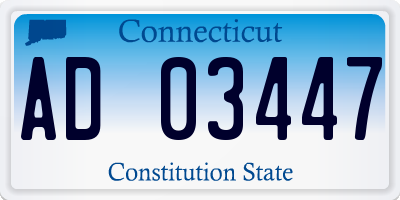 CT license plate AD03447