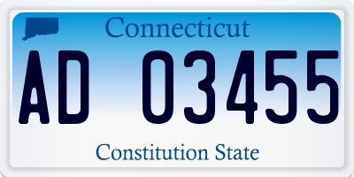 CT license plate AD03455