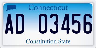 CT license plate AD03456