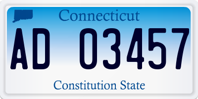 CT license plate AD03457