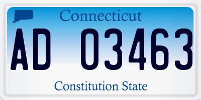 CT license plate AD03463