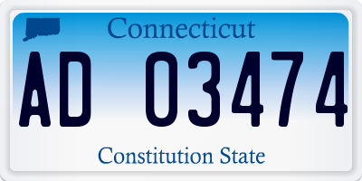 CT license plate AD03474