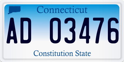 CT license plate AD03476