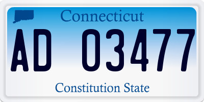 CT license plate AD03477