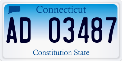 CT license plate AD03487