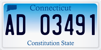 CT license plate AD03491