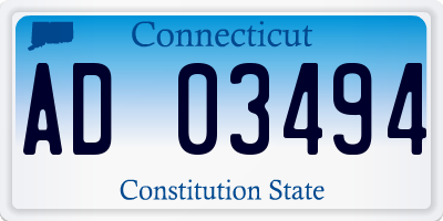 CT license plate AD03494