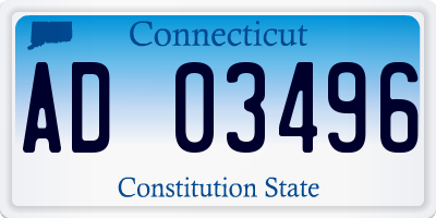 CT license plate AD03496