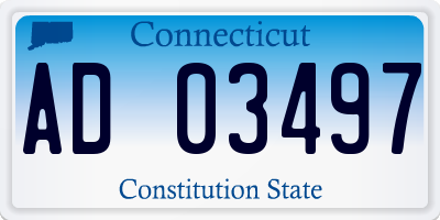 CT license plate AD03497