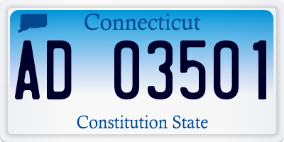 CT license plate AD03501