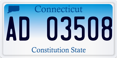 CT license plate AD03508