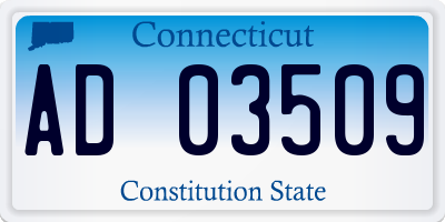 CT license plate AD03509