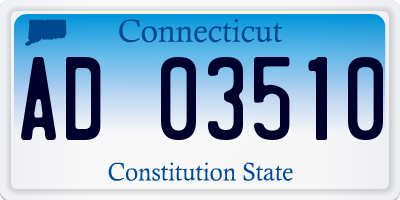 CT license plate AD03510