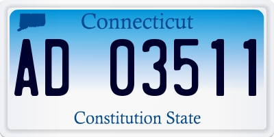 CT license plate AD03511