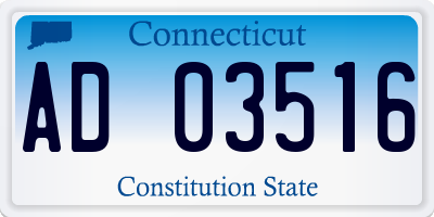 CT license plate AD03516