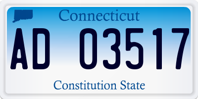 CT license plate AD03517