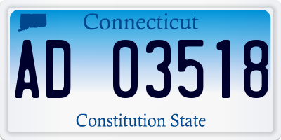CT license plate AD03518