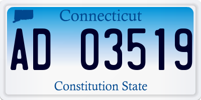 CT license plate AD03519