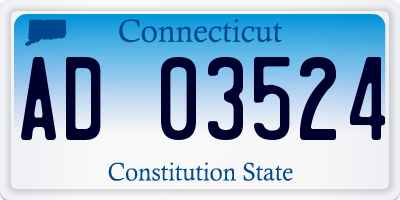 CT license plate AD03524