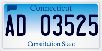 CT license plate AD03525