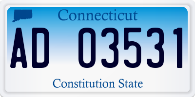 CT license plate AD03531